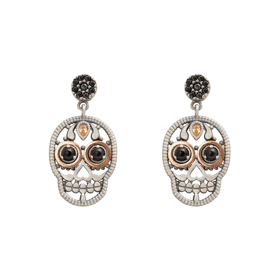 Pendientes Calavera plata