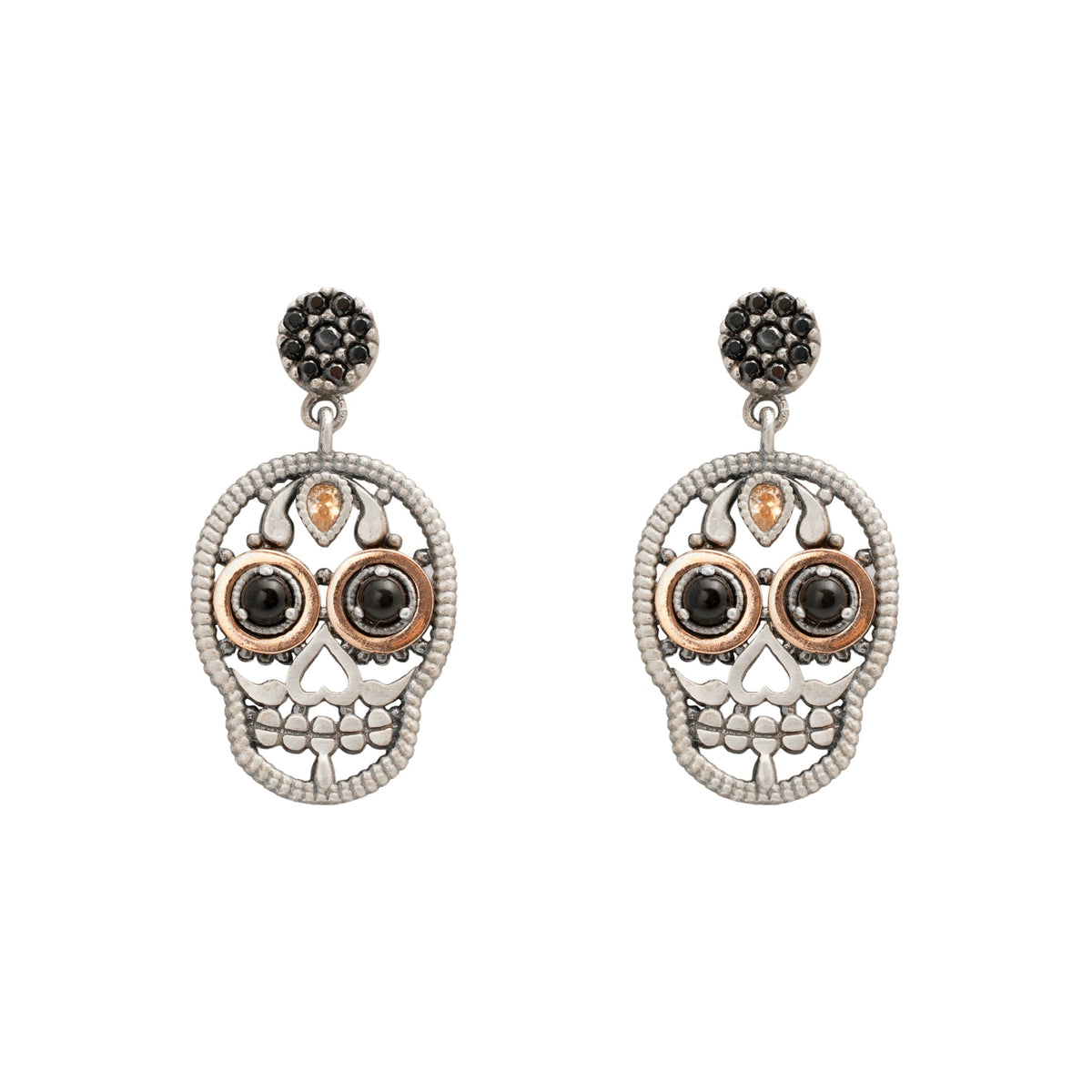 Pendientes Calavera plata