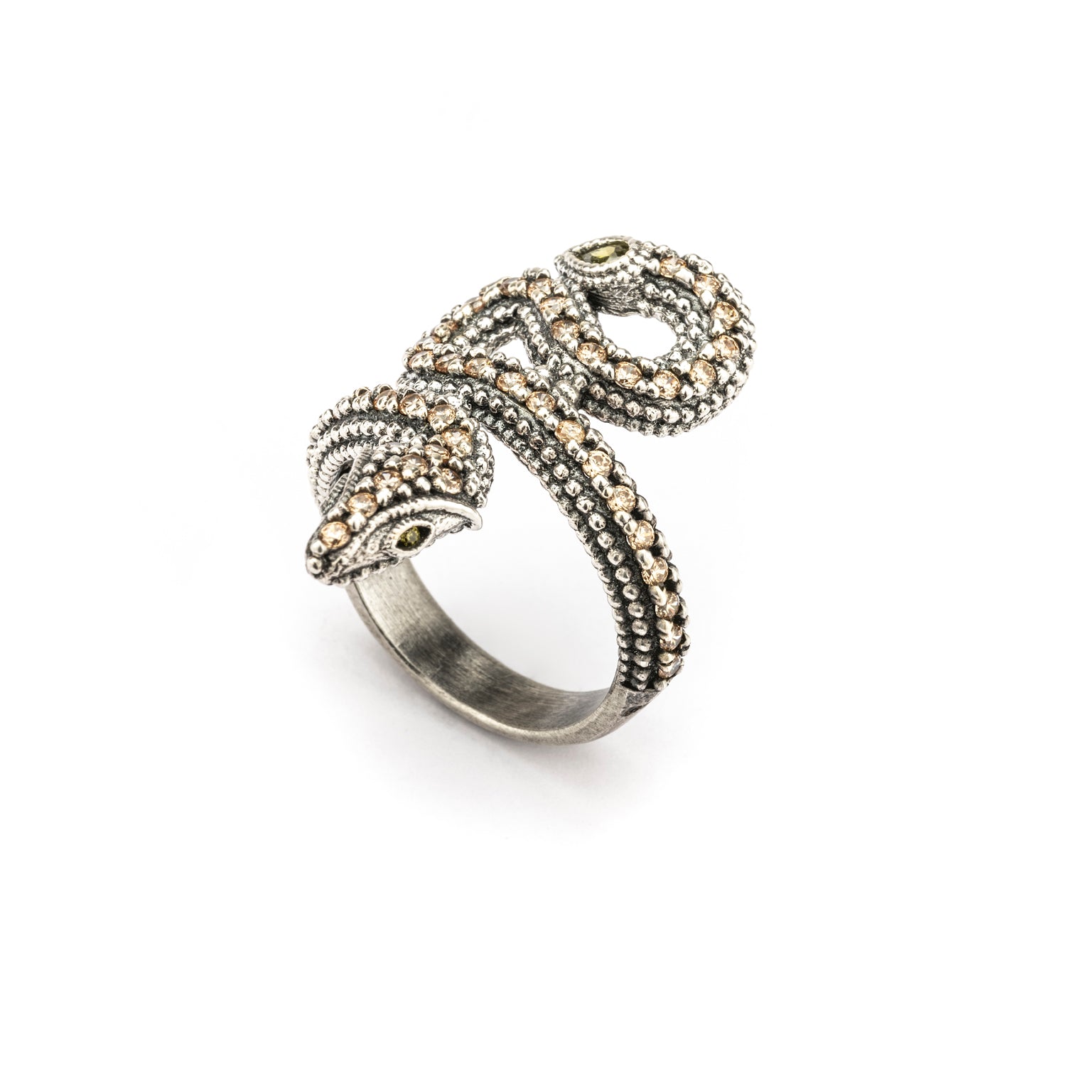 Anillo plata serpiente zigzag