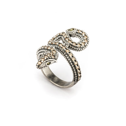 Anillo plata serpiente zigzag