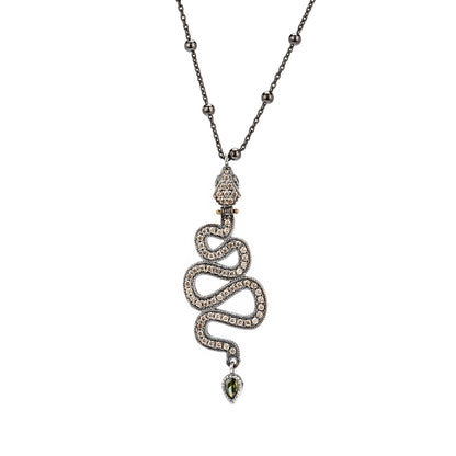 Colgante plata móvil serpiente zigzag