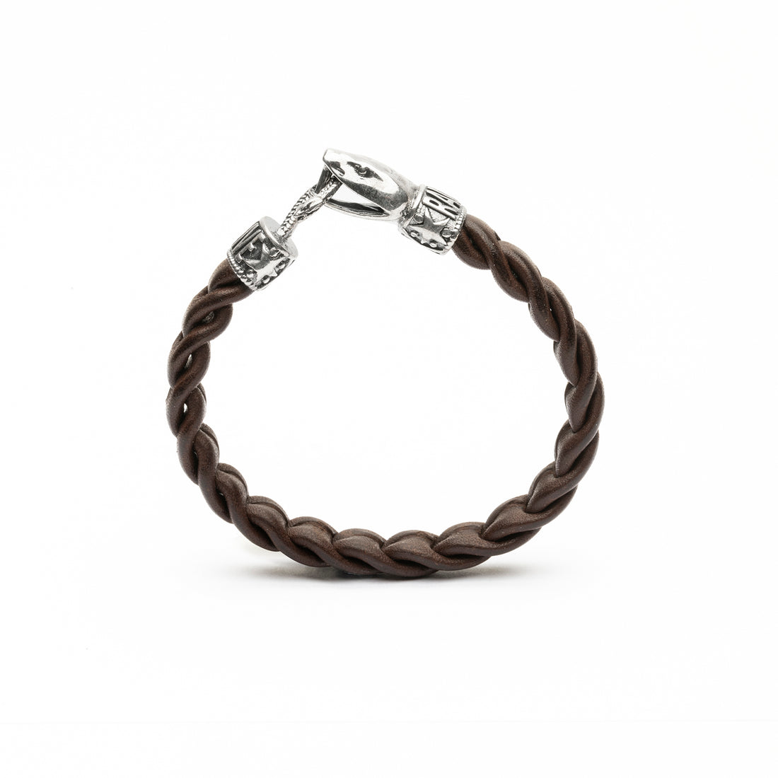 Pulsera Serpiente Plata y Cuero