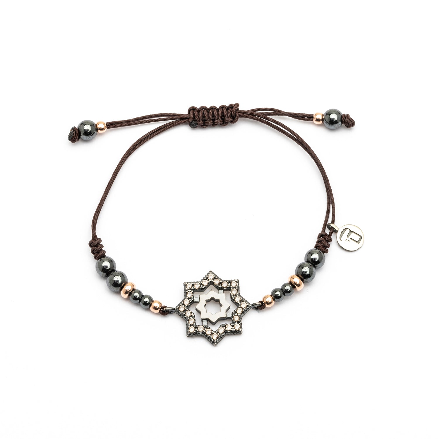 Pulsera Macramé Estrella Plata