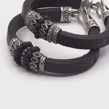 Pulsera Cuero Plata
