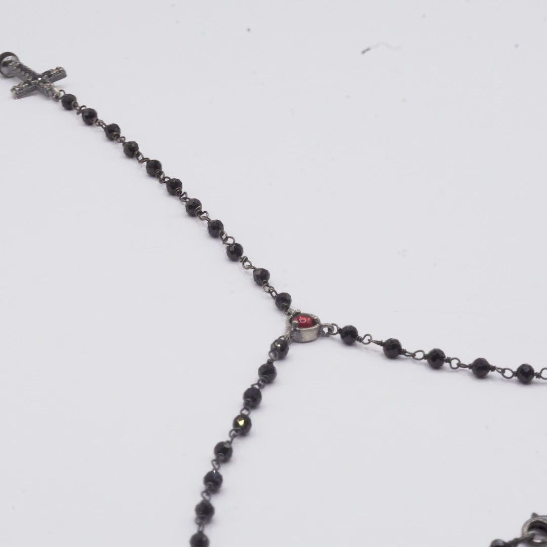 Silver Rosary Cross Pendant