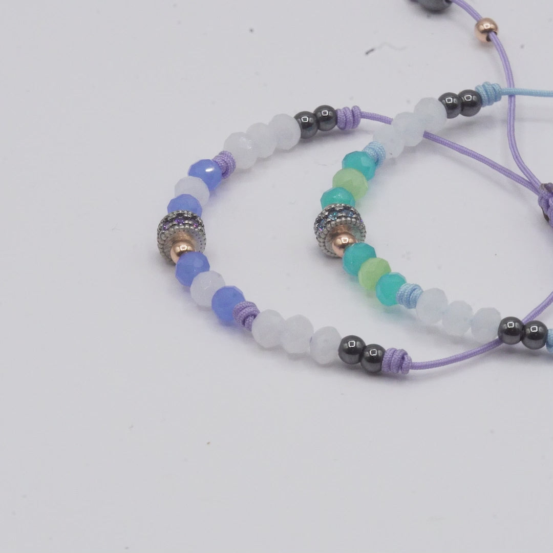 Pulsera Plata Macramé Aro Circonitas