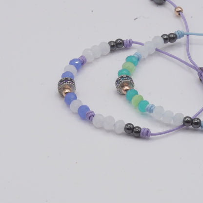 Pulsera Plata Macramé Aro Circonitas