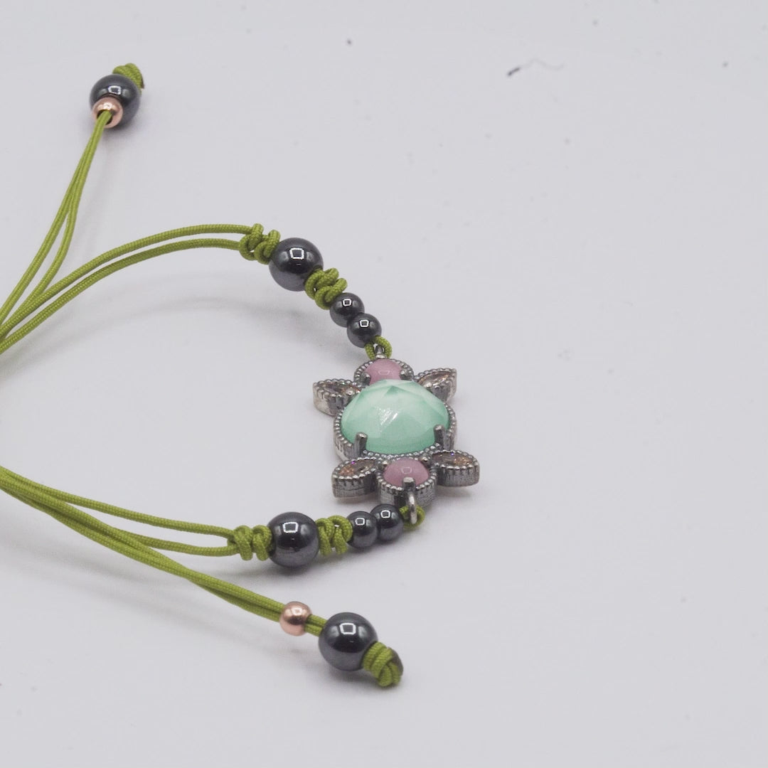 Pulsera Plata Macramé Figura