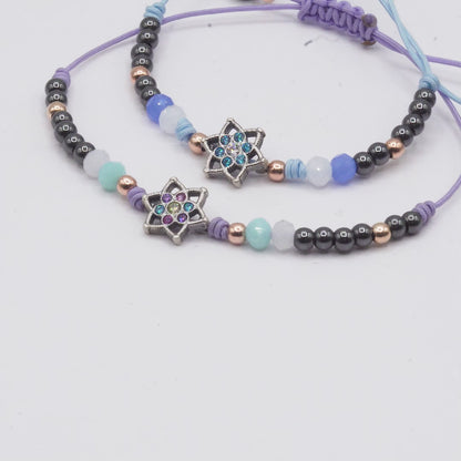 Pulsera Plata Macramé Estrella