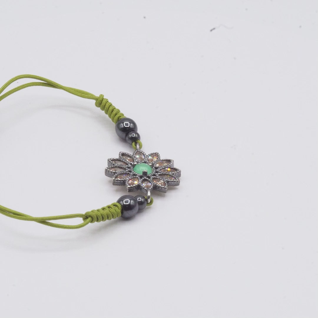 Pulsera Plata Macramé Orla Navettes