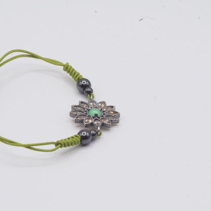 Pulsera Plata Macramé Orla Navettes