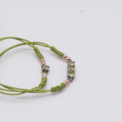 Pulsera Plata Macramé Grapas Circonita