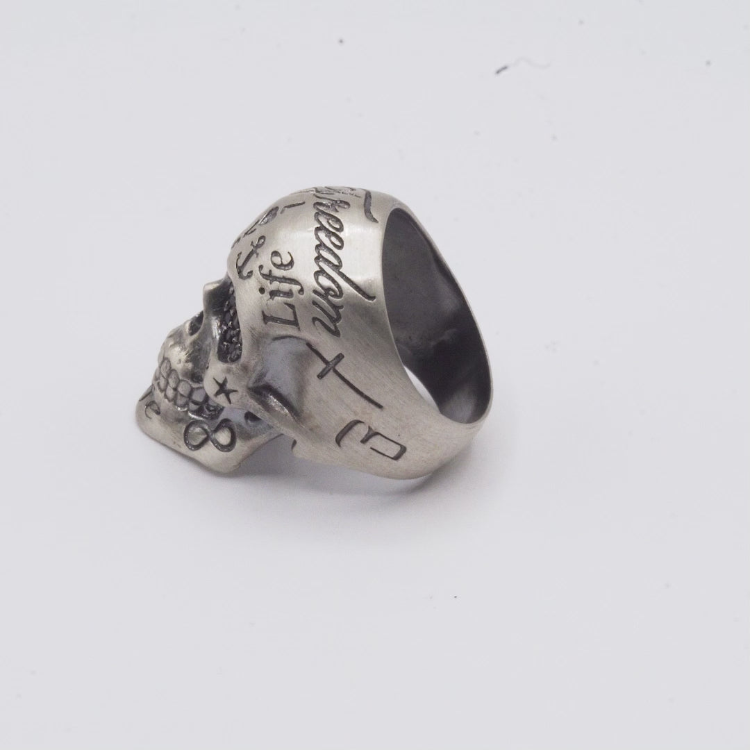 Anillo Calavera Life Grande Plata