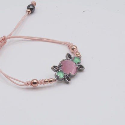 Pulsera Plata Macramé Figura