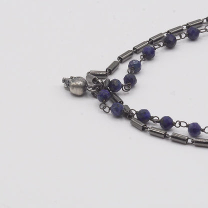 Pulsera Plata Calavera Rosario