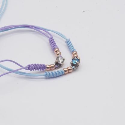 Pulsera Plata Macramé Grapas Circonita