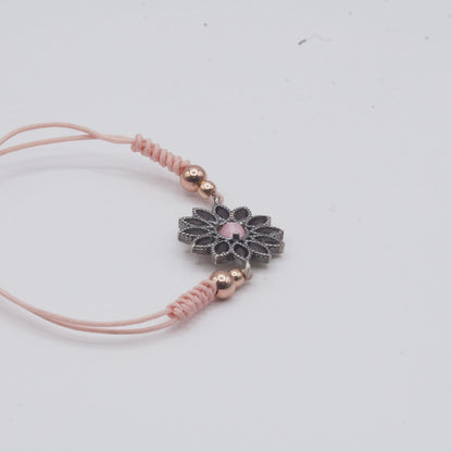 Pulsera Plata Macramé Orla Navettes