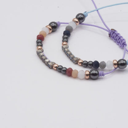 Pulsera Plata Macramé Tira Corta Circonitas