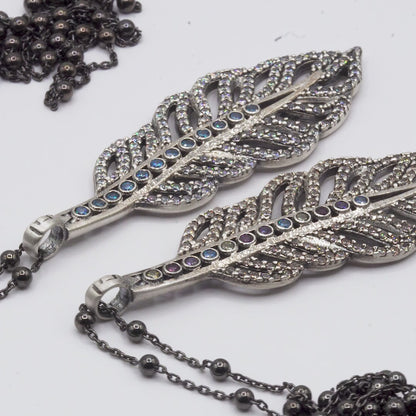 Colgante Grande Plata Pluma