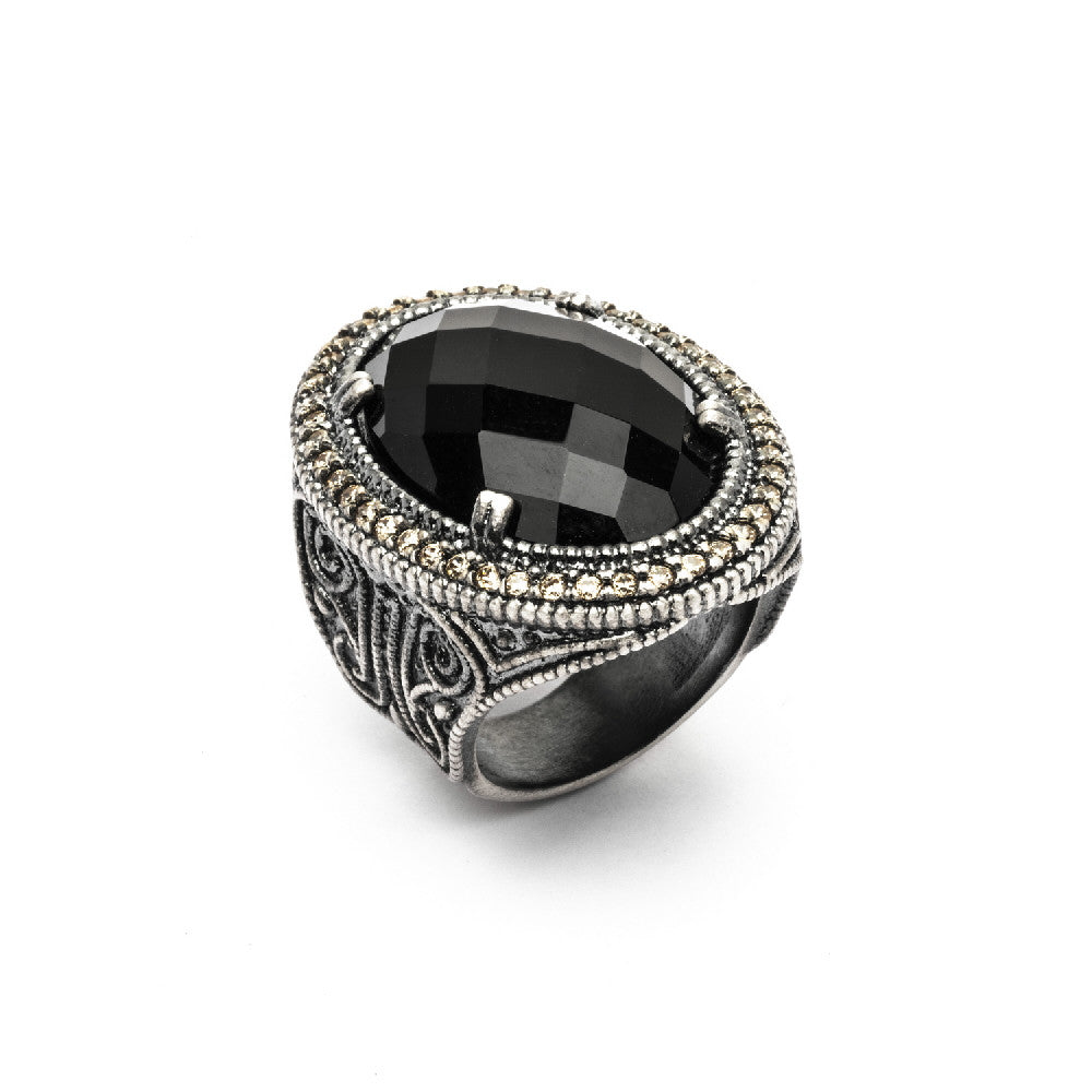 15452 ANILLO PLATA ÓNIX, CIRCONITA CAVA