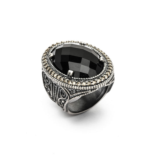 15452 ANILLO PLATA ÓNIX, CIRCONITA CAVA