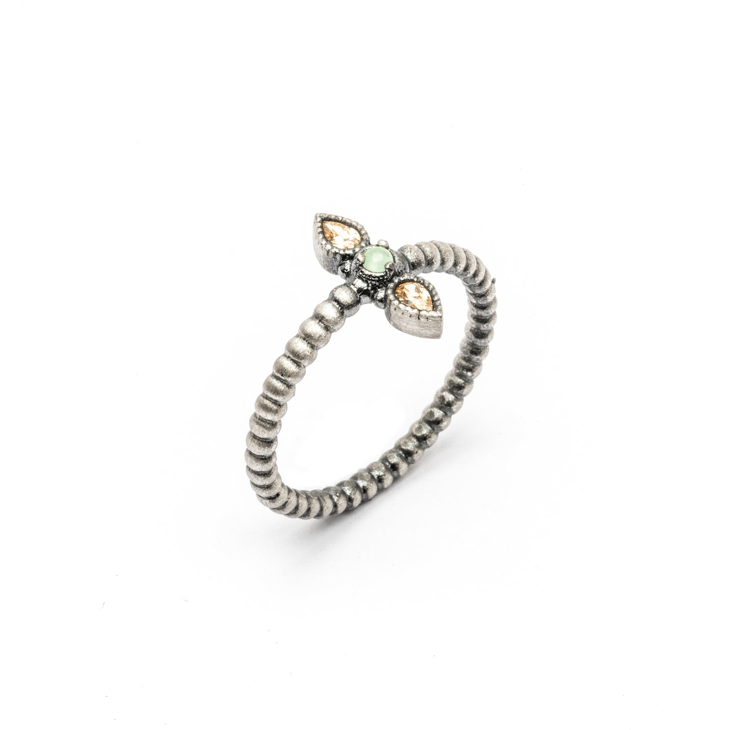 15496 ANILLO PLATA CALCEDONIA, CIRCONITA CAVA
