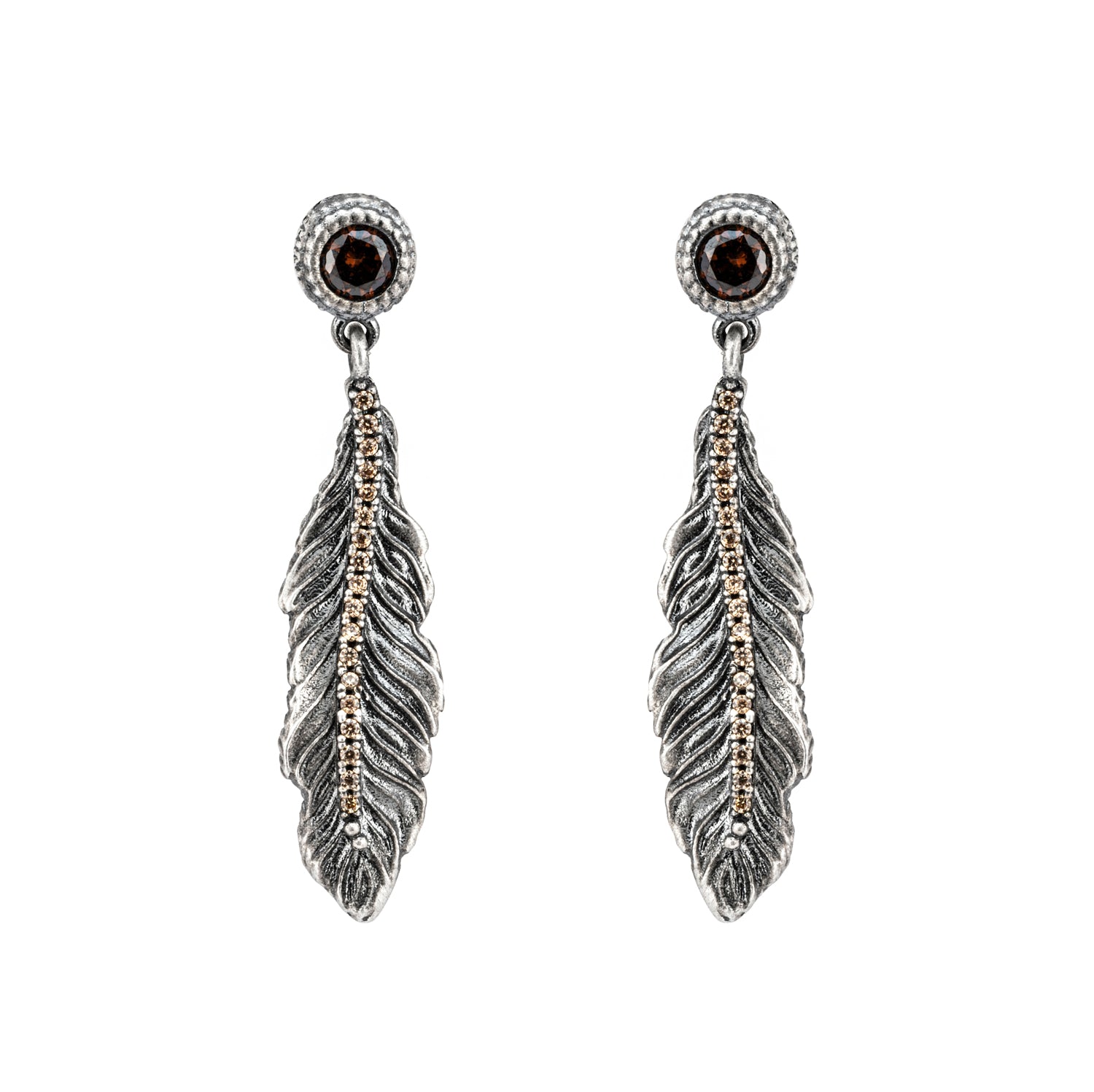 Pendientes plata pluma águila