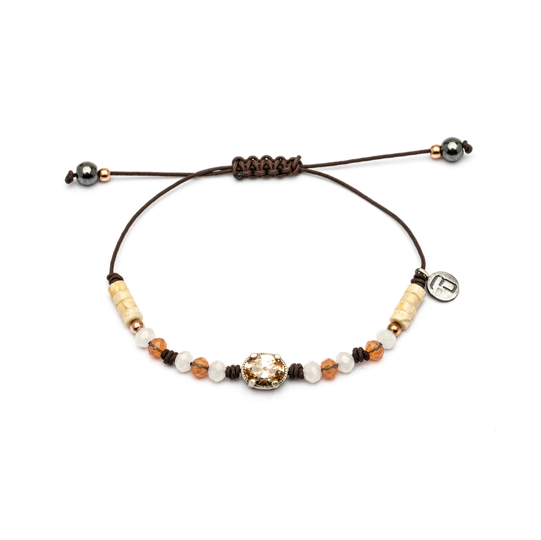 MA-402 PULSERA PLATA MACRAMÉ CIRCONITA CAVA OVALADA MEDIANA