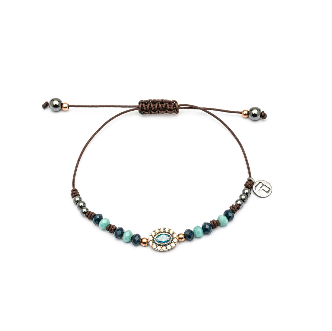 MA-405 PULSERA PLATA MACRAMÉ CIRCONITA OVALADA AGUAMARINA Y CAVA