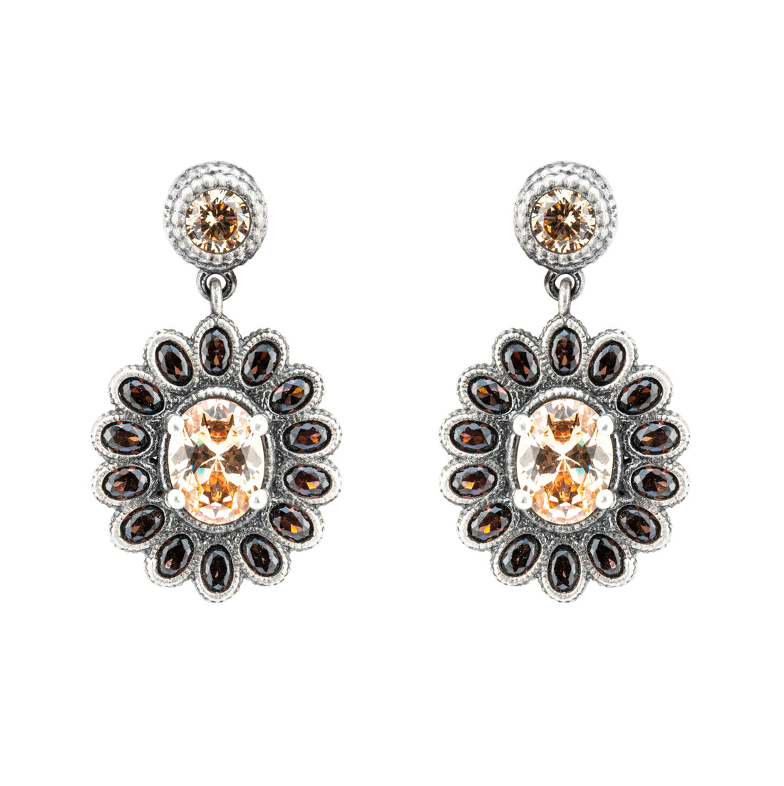 P905 PENDIENTES PLATA CIRCONITA CAVA, BROWN