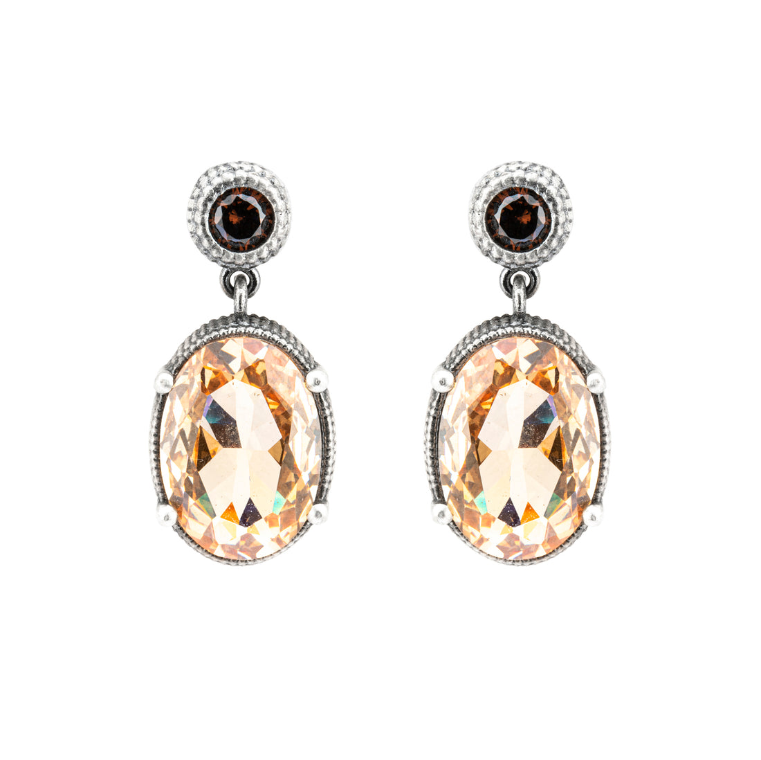 P908 PENDIENTES PLATA CIRCONITA CAVA Y BROWN