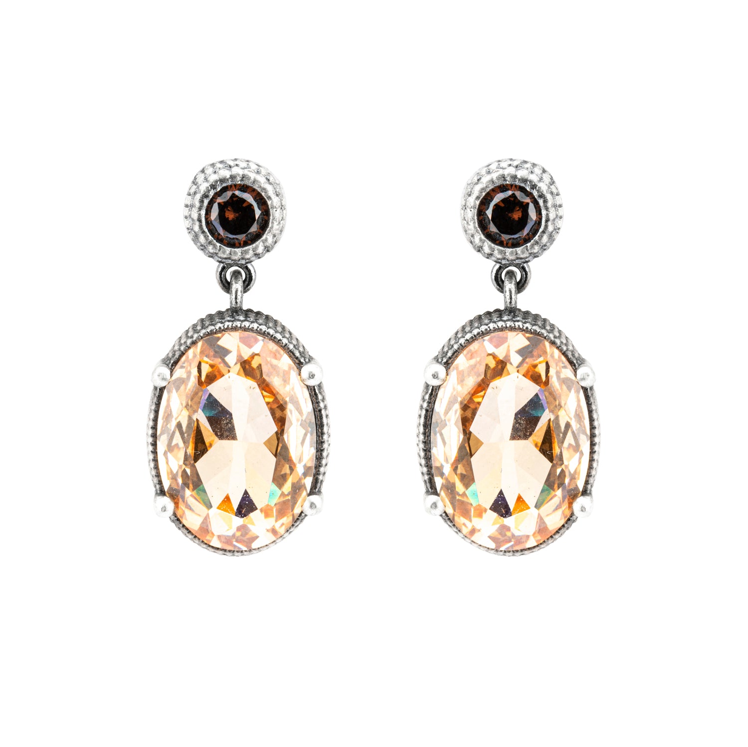 P908 PENDIENTES PLATA CIRCONITA CAVA Y BROWN