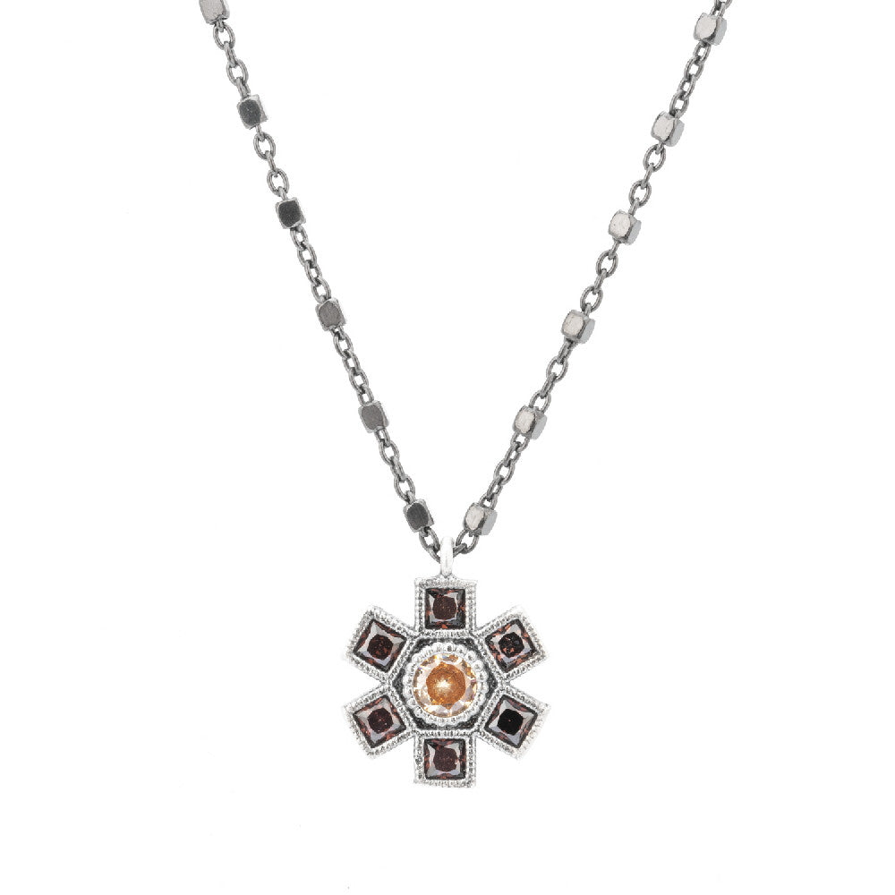 C669 COLGANTE PLATA CIRCONITA BROWN Y CAVA