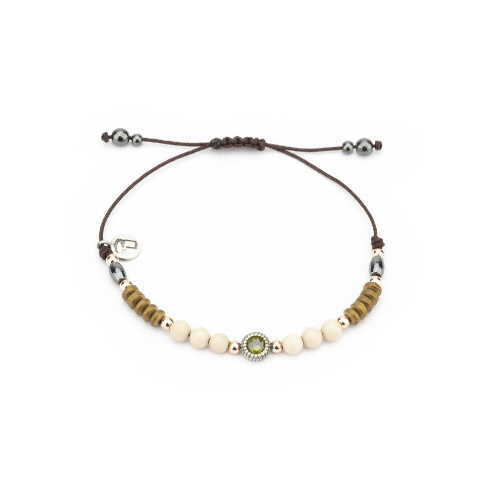 MA-307 PULSERA PLATA MACRAMÉ CIRCONITA VERDE, HEMATITES, OBSIDIANA