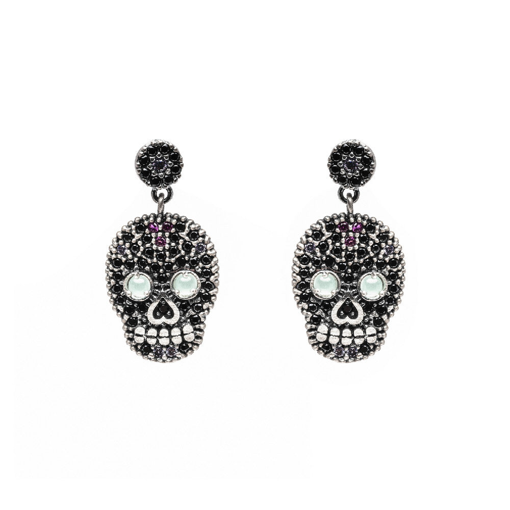 Pendientes plata calavera