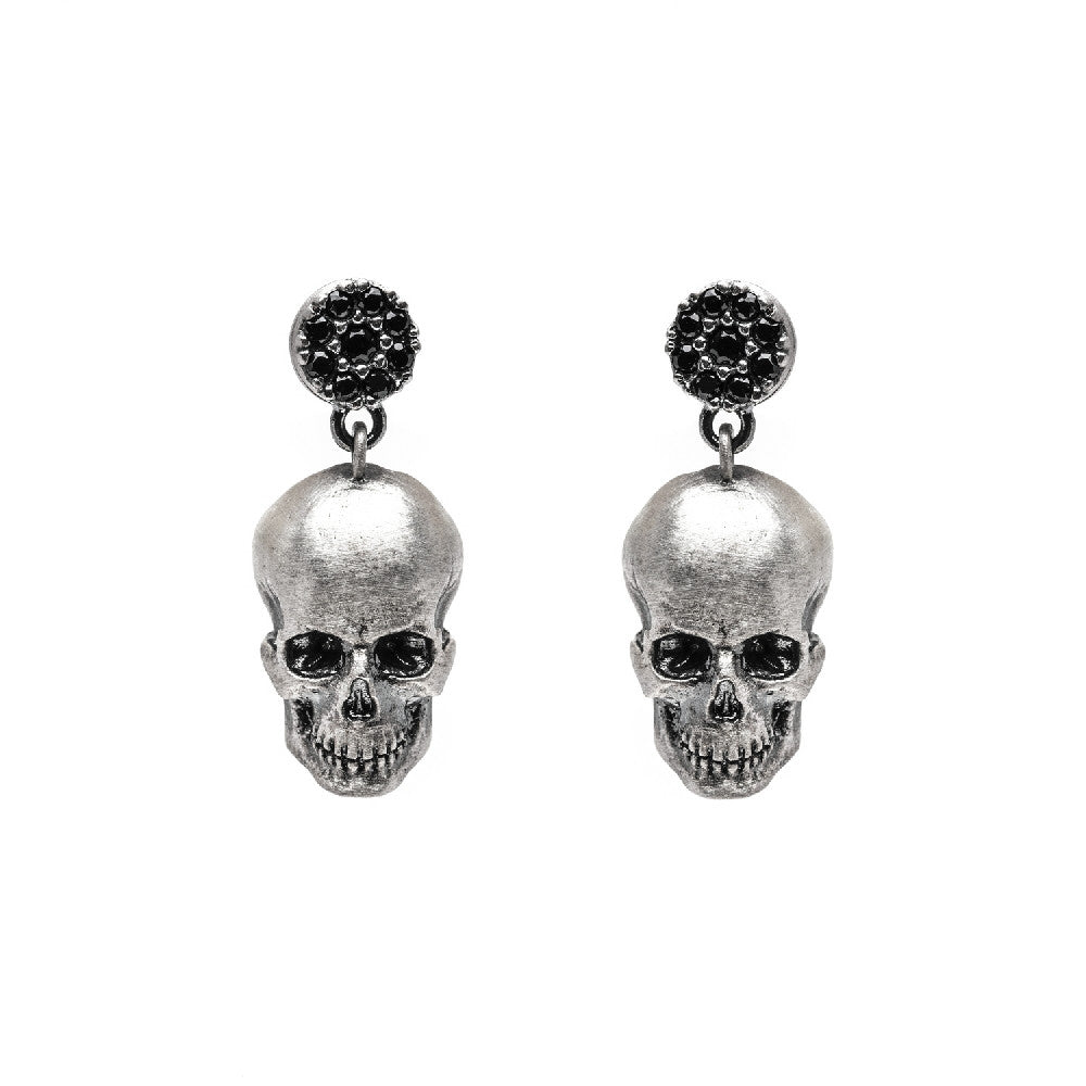 Pendientes plata calavera