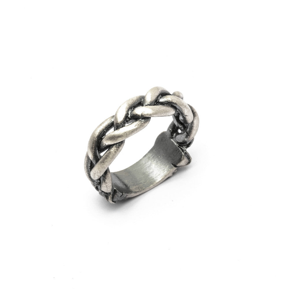SKS235 ANILLO PLATA TRENZADO