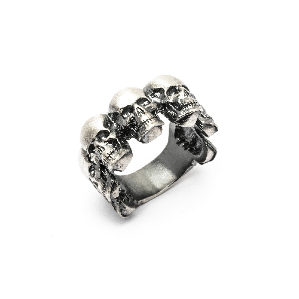 Anillo plata calaveras grandes