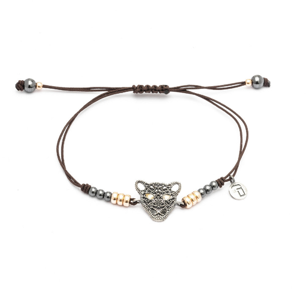 Pulsera plata macrame tigre